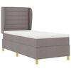 vidaXL Lit &agrave; ressorts avec matelas Taupe 200 x 80 cm tissu