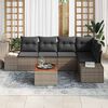 vidaXL Ensemble de canap&eacute; de jardin avec coussin 6 pcs Gris polyrotin