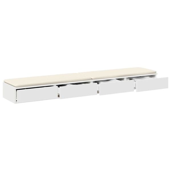 vidaXL Tiroirs de lit Blanc 200 x 36,5 x 16,5 cm Bois d'ing&eacute;nierie