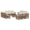 vidaXL Ensemble de canap&eacute; de jardin 13 pc Beige polyrotin