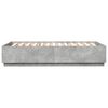 vidaXL Cadre de lit avec LED sans matelas gris b&eacute;ton 140x200 cm