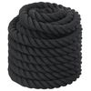 vidaXL Corde de combat noire 15 m 11 kg Polyester