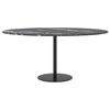 vidaXL Dessus de table noir Ø90x1 cm verre trempé avec design marbre