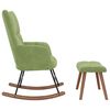 vidaXL Chaise &agrave; bascule avec repose-pied Vert clair Velours