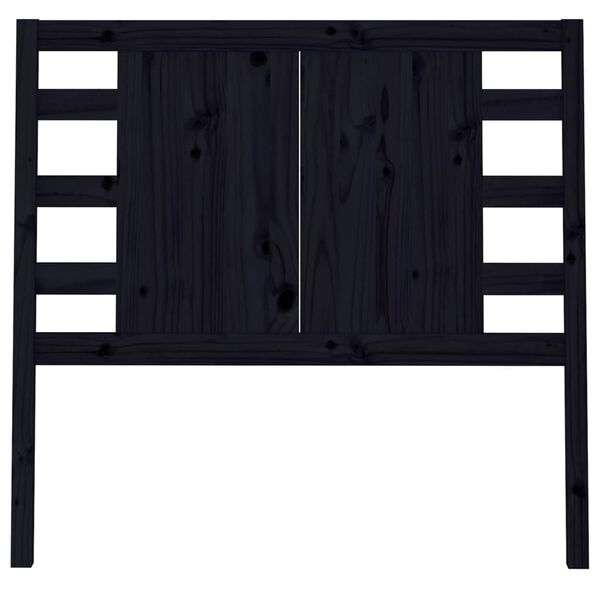 vidaXL T&ecirc;te de lit Noir 96x4x100 cm Bois massif de pin