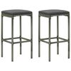 vidaXL Ensemble de bar de jardin avec coussins 3 pcs Gris