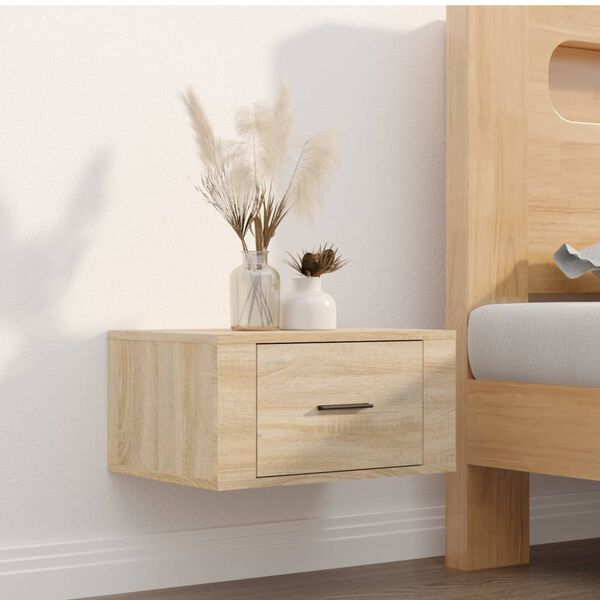 vidaXL Tables de chevet murales 2 pcs Ch&ecirc;ne sonoma 50x36x25 cm