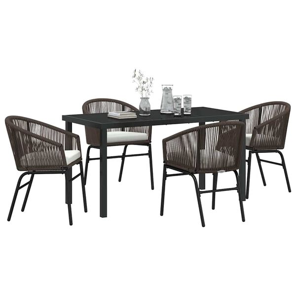 vidaXL Ensemble de salle &agrave; manger pour jardin 5 pcs Marron