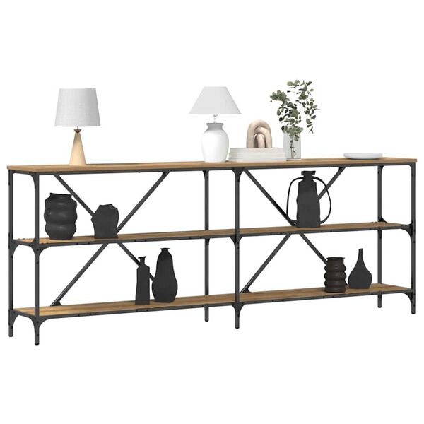 vidaXL Table console Chêne artisan 200 x 30 x 75 cm Bois d'ingénierie