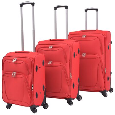 vidaXL Jeu de valises souples 3 pcs Rouge
