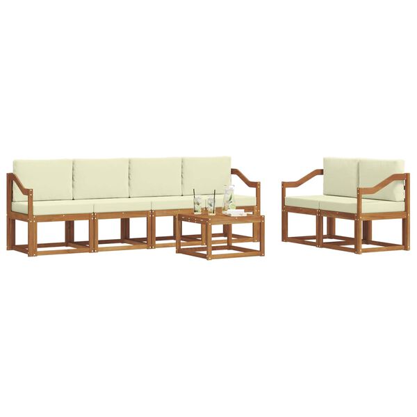 vidaXL Ensemble de canap&eacute;s d'ext&eacute;rieur 7 pcs Naturel et Cr&egrave;me