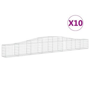 vidaXL Paniers &agrave; gabions arqu&eacute;s 10 pcs 400x30x40/60 cm Fer galvanis&eacute;