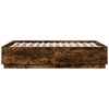 vidaXL Cadre de lit sans matelas ch&ecirc;ne fum&eacute; 140x190 cm