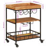 vidaXL Chariot de bar 60x40x80 cm bois massif d'acacia et fer