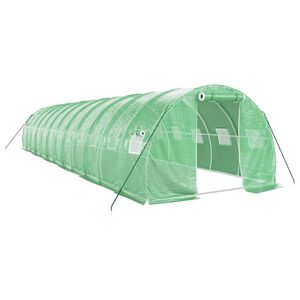 vidaXL Serre avec cadre en acier vert 36 m&sup2; 12x3x2 m