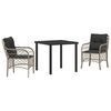 vidaXL Ensemble de salle &agrave; manger pour jardin 3 pc Gris clair
