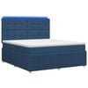 vidaXL Lit boxspring LED avec matelas Bleu 140 x 200 cm Tissu