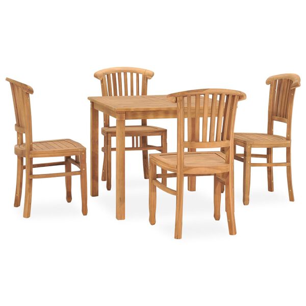 vidaXL Ensemble &agrave; manger de jardin 5 pcs bois de teck solide