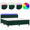 vidaXL Sommier &agrave; lattes de lit avec matelas LED Vert fonc&eacute; 160x200 cm