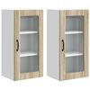 vidaXL Cabinet en verre mural PORTO 2 pcs Ch&ecirc;ne Sonoma 40 x 31 x 80 cm