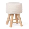 KidsDepot Tabouret Iggy 29 cm Coton et bois Blanc