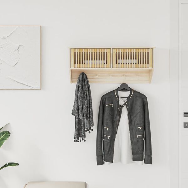 vidaXL Armoire murale et crochets 80x24x35,5 cm bois d'ing&eacute;nierie