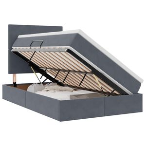 vidaXL Lit de rangement LED avec matelas Gris fonc&eacute; 120 x 200 cm