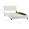 vidaXL Lit avec matelas Blanc Similicuir 90 x 200 cm