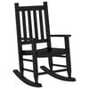 vidaXL Chaise &agrave; bascule enfants noir bois de peuplier massif