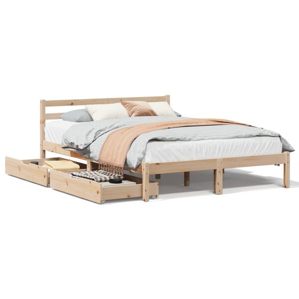 vidaXL Cadre de lit sans matelas 160x200 cm bois massif de pin