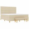 vidaXL Lit &agrave; ressorts avec matelas Cr&egrave;me 180 x 200 cm tissu