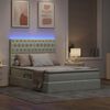 vidaXL Lit avec rangement et LED Gris clair 140 x 200 cm Velours