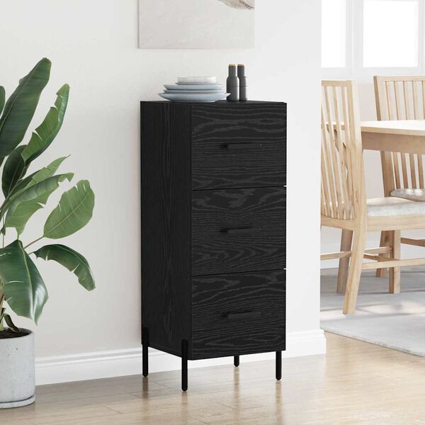 vidaXL Buffet Chêne noir 34 x 34,5 x 90 cm Bois d'ingénierie