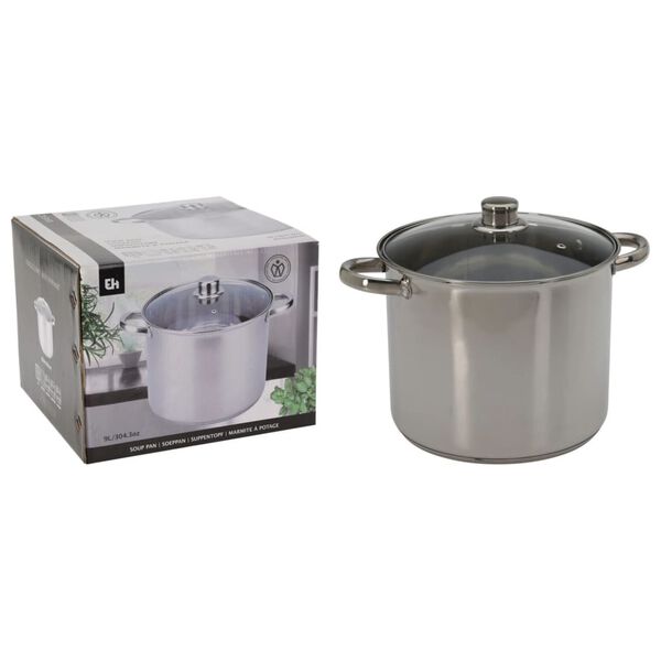 Excellent Houseware Casserole avec couvercle 9 L Acier inoxydable
