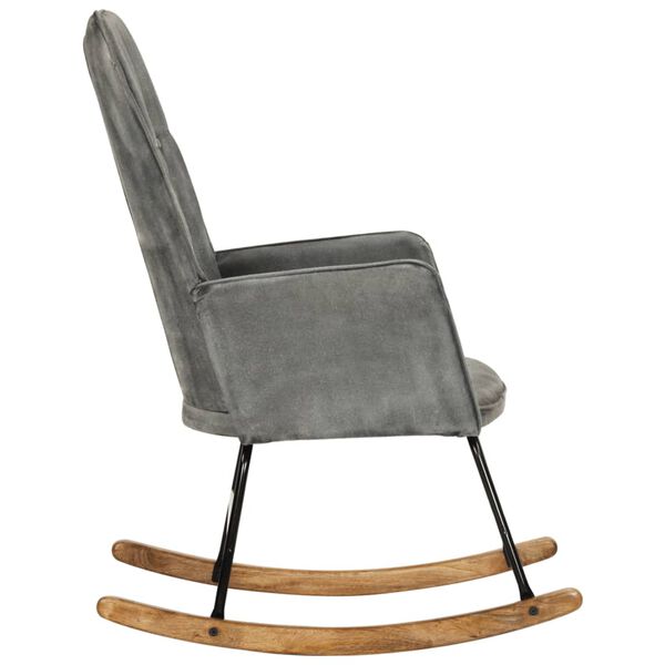 vidaXL Chaise &agrave; bascule gris vintage toile