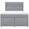 vidaXL Sommier &agrave; lattes de lit avec matelas Gris clair 140x190cm Tissu