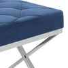 vidaXL Banc 97 cm Bleu Velours et acier inoxydable