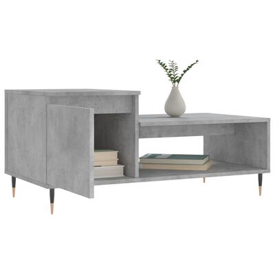 vidaXL Table basse Gris béton 100x50x45 cm Bois d'ingénierie