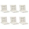 vidaXL Coussins de chaise à dossier bas lot de 6 crème mélangé tissu