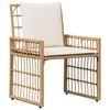 vidaXL Ensemble de meubles d'ext&eacute;rieur 3 pcs Blanc Naturel et Cr&egrave;me