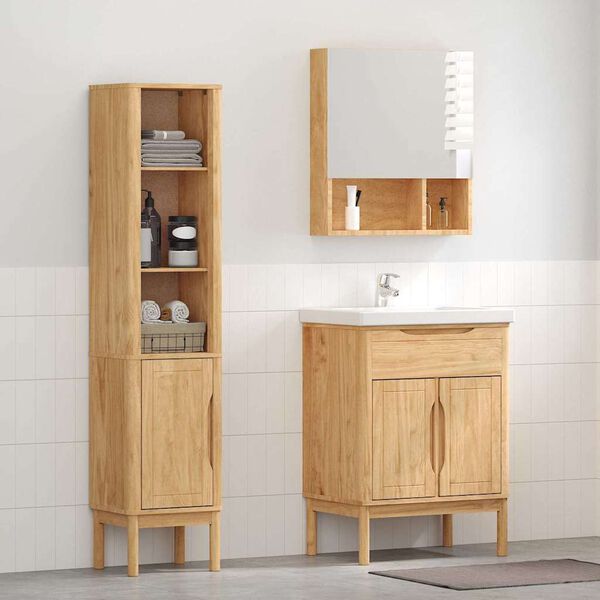 vidaXL Ensemble de mobilier de salle de bain FLORO 2 pcs Cire marron