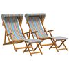 vidaXL Chaise Longue 4 pc 3 Position Bois d'eucalyptus massif