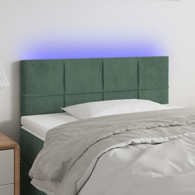 vidaXL Tête de lit à LED Vert foncé 80x5x78/88 cm Velours