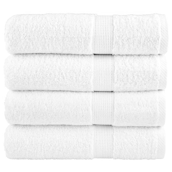 vidaXL Essuie-mains de qualit&eacute; sup&eacute;rieure SOLUND 4 pcs blanc 600 g/m&sup2;