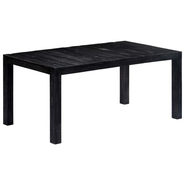 vidaXL Table &agrave; d&icirc;ner Noir 180x90x76 cm Bois de manguier massif