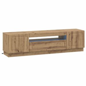 vidaXL Meuble TV LED Ch&ecirc;ne artisanal Bois d'ing&eacute;nierie