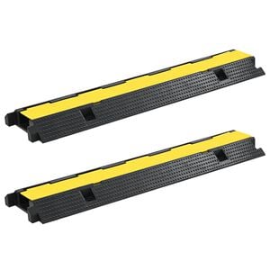 vidaXL Rampe de protection de c&acirc;ble 2 pcs 1 canal caoutchouc 100 cm