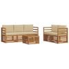 vidaXL Ensemble de canap&eacute;s d'ext&eacute;rieur 6 pc Naturel et Beige