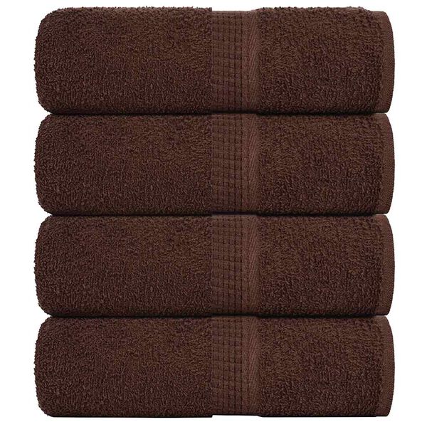 vidaXL Serviettes de toilette FROGN 4 pi&egrave;ces Marron 30x30 cm 360 g/m&sup2;