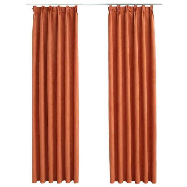 vidaXL Rideaux occultants avec crochets 2 pcs Rouille 140x175 cm